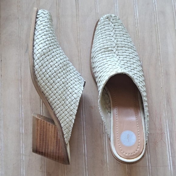 J. Brand Western Heeled Woven Leather Boone Color Quality Comfortable Clog Mules - Picture 1 of 11